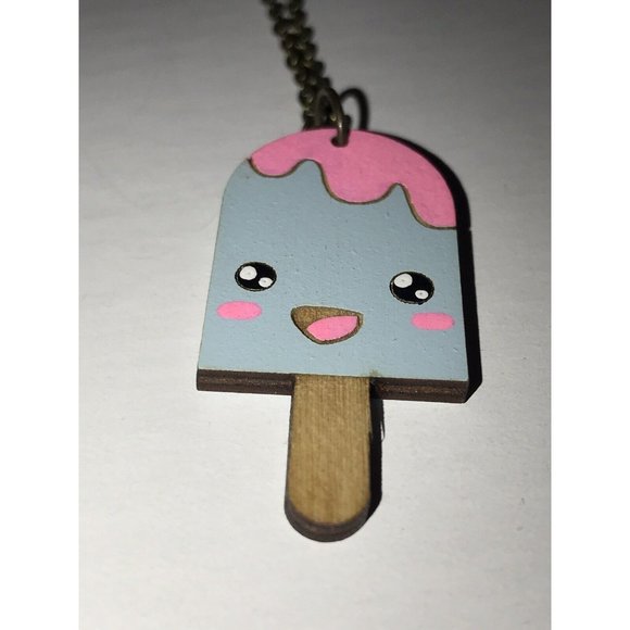 Unpossible Cuts Necklace Laser-cut Wood Pendant Wooden Jewelry Cute Popsicle - Picture 12 of 12